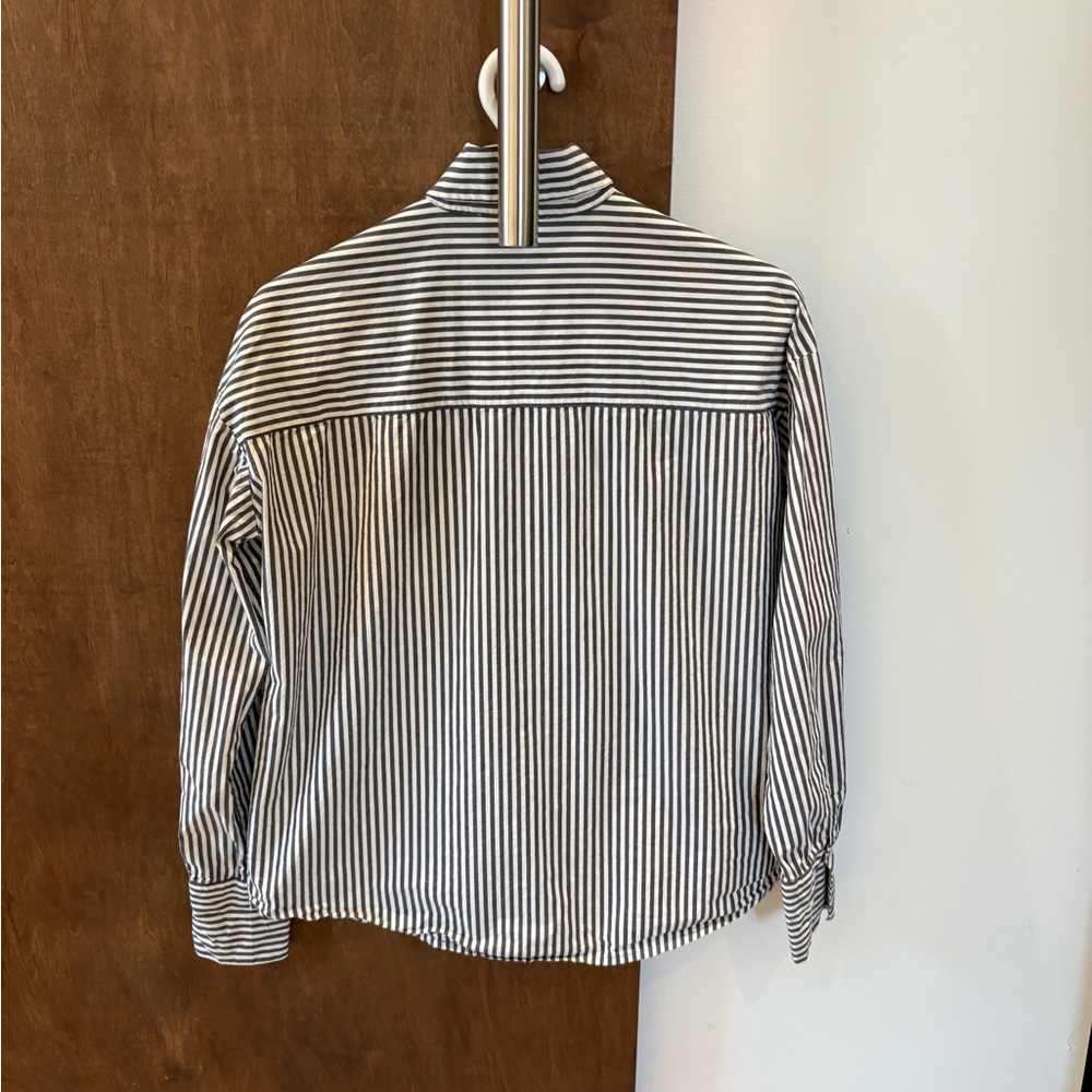 OAK + FORT Black and White Striped Button Down Shirt - Picture 2 of 3